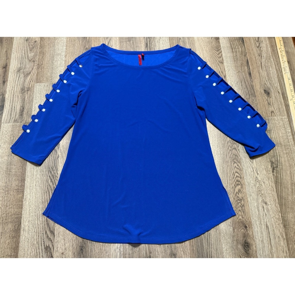 Love Scarlett Shirt, Women's Size XL, Blue, 3/4 Sleeve, Open Sleeve